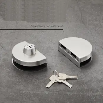 Jednostranný centrální zámek pro skleněné dveře z nerezové oceli 304 bez otvoru Obousměrné odemykání Dvojité dveře Bezrámové skleněné dveře 8 nejlepší prodej Zámky skleněných dveří bez vrtání - №5