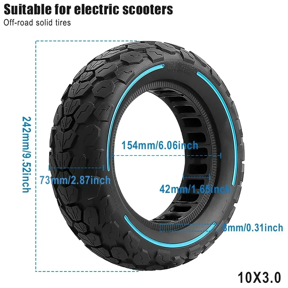 255*80 80/65-6 Vollreifen für ZERO10X /Kugoo M4 G1 Dualtron Elektroroller Rad Waben 10X3,0 Gummi Vollreifen – Detail 1