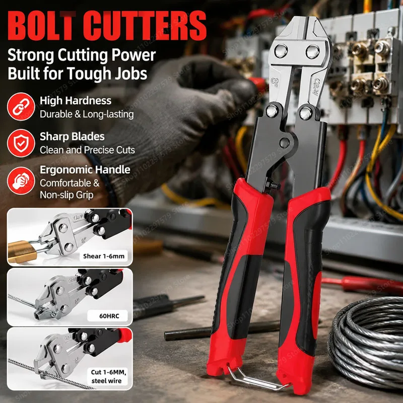 8-Inch Wire Cutter, Non-Slip Handle, Wire Cutter For Electricians, Easy Cutting, Saving Time And Effort In Home Maintenance.