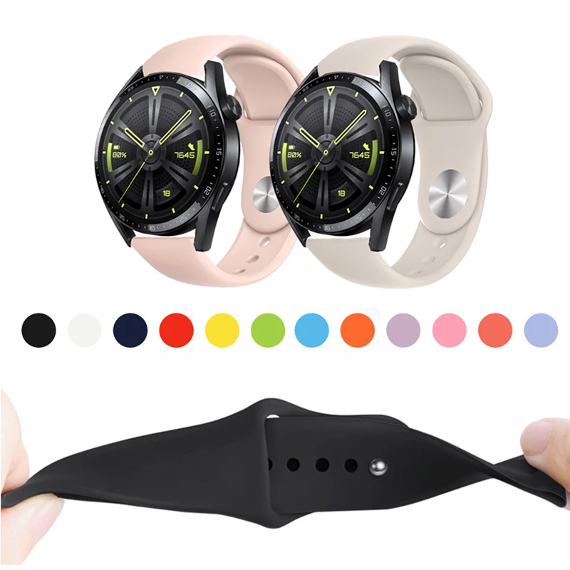 

20mm 22mm Silicone Strap for Huawei Watch GT2 Pro GT3 GT 2 3 2e 42mm 43mm 46mm Soft Watch Band