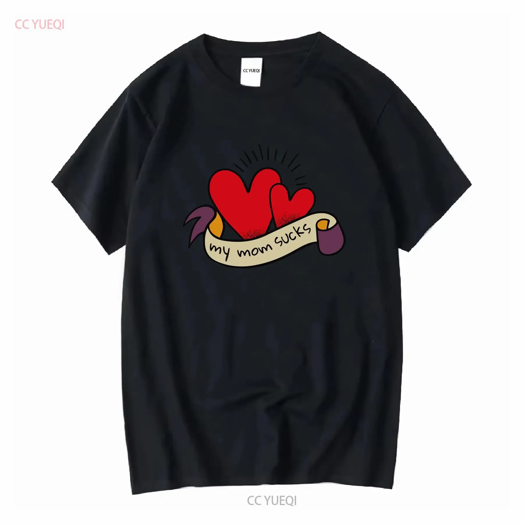 My Mom Sucks Sarcastic Anti Mother's Day T Shirt Funny Traditional Tattoo Style Heart Bad Mum Club Snarky cPTSD Dark Humor Soft