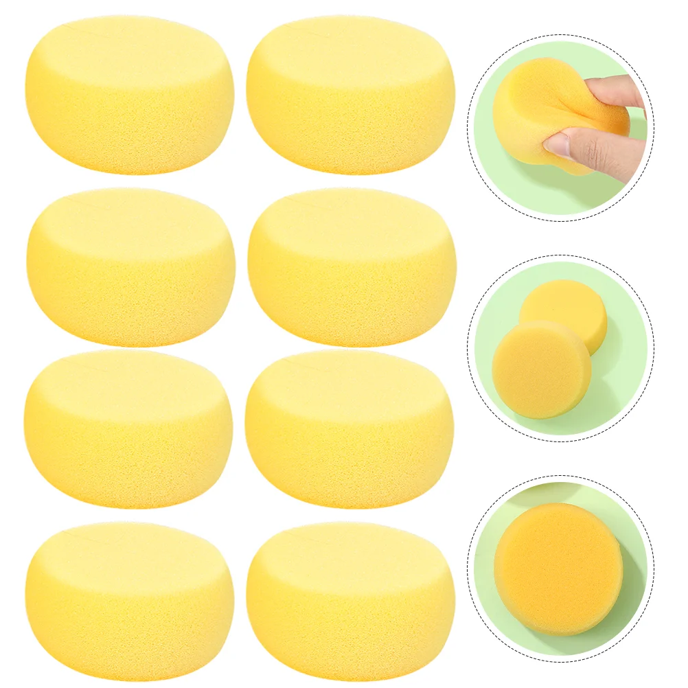 24 Pcs Yellow Round Cake Sponge Pieces Face Sponges for Cleansing Exfoliating Makeup Facial Circle Mini Cleaner