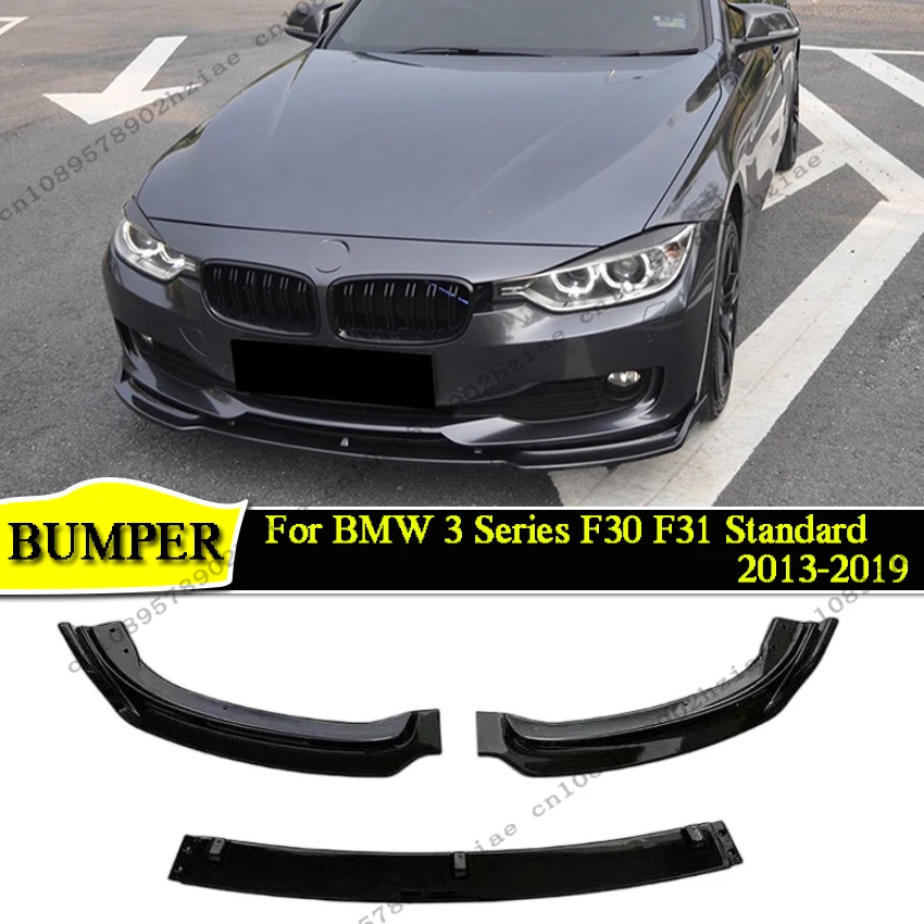 

3Pcs Car Bumper Protector For BMW 3 Series F30 F31 Standard 2013-2019 Gloss Black Front Bumper Splitter Lip Protector Body Kits