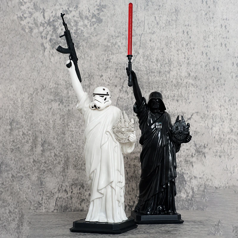 29cm Anime Star Wars Action Figure Freedom Warrior Figuras GK Statue of Liberty Model Ornaments Peripheral Toys Gift for Kids