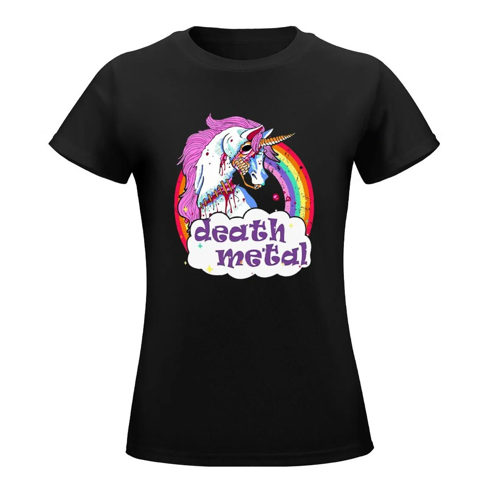 Zombie Unicorn Death Metal T-Shirt hippie clothes funny graphic t-shirts for Women