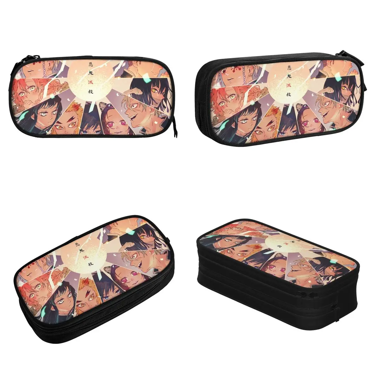 مقلمة أنيمي يابانية Kimetsu No Yaiba مقلمة صندوق أقلام للطلاب حقائب ذات سعة كبيرة طالب مدرسة مستحضرات التجميل القرطاسية