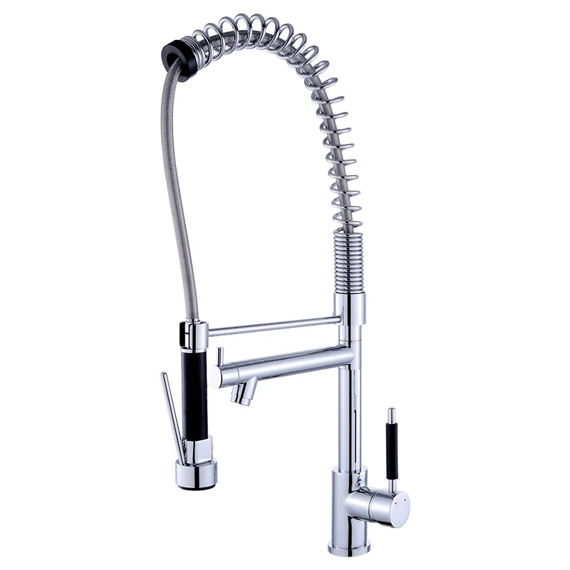 304 Stainless Steel Single Handle Pull Down Kitchen Sink Faucet