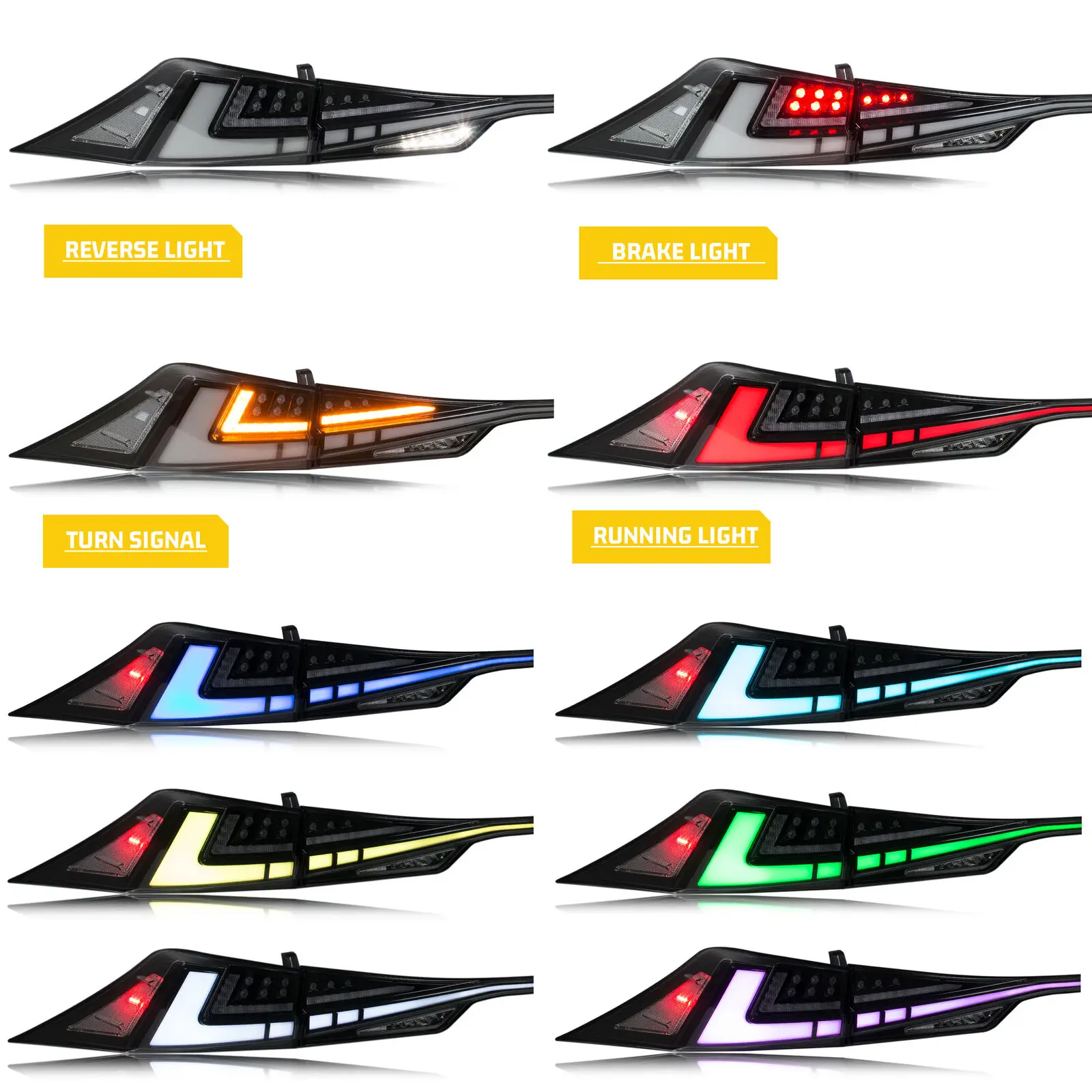 LED RGB Rückleuchten für Lexus IS250 IS350 IS200t IS300 ISF 3IS 2014-2020 Start-up Animation Rückleuchten Montage