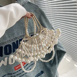 Evening Bag Small Shoulder Tote Bags For Women Luxury Pearl Handbags Ladies Evening Party Cluthes Purse Messenger Bags 2023 New