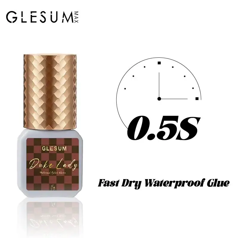 Glesum-まつげエクステージェル,速乾性,黒の接着剤,3〜6か月持続,5 ml, 10ml