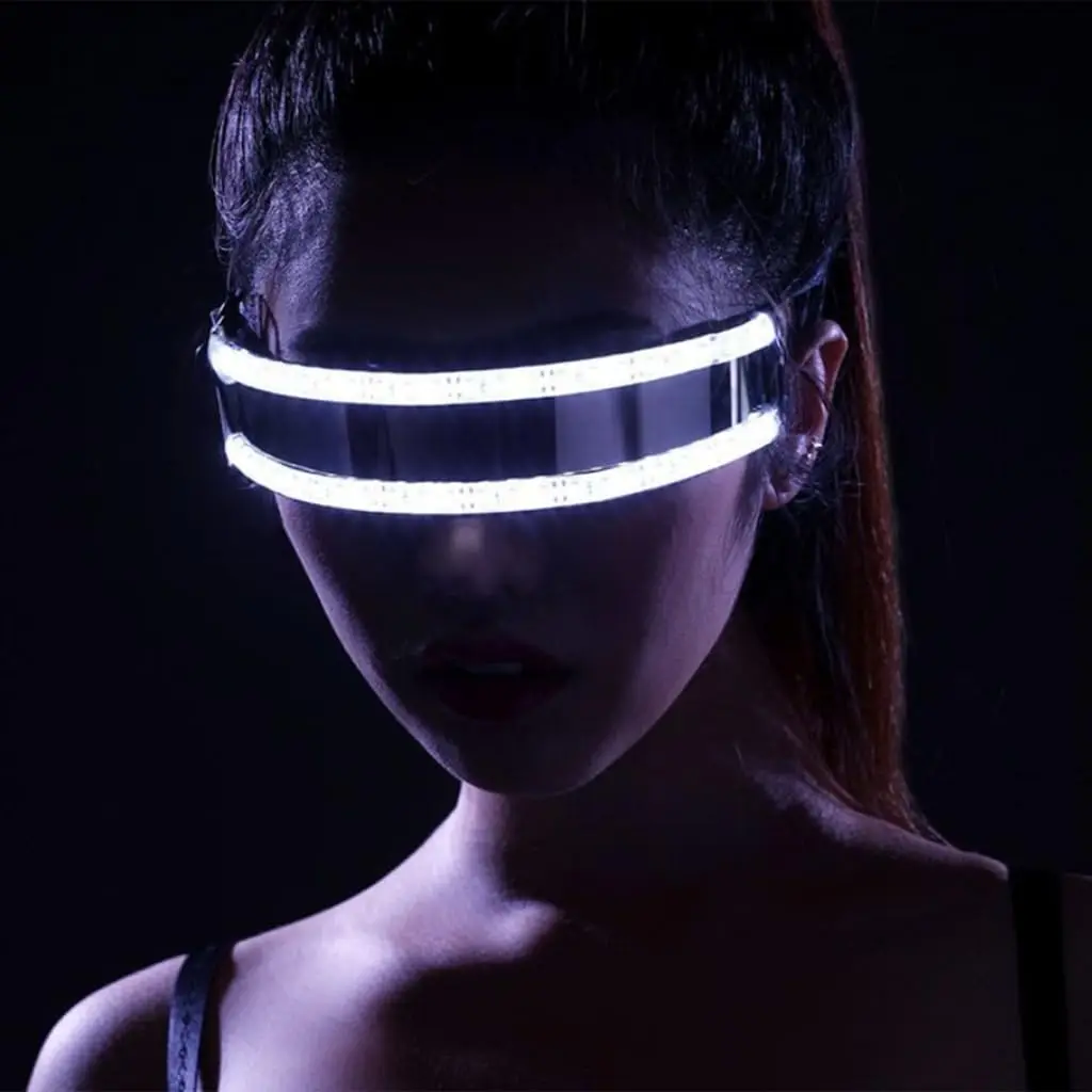 Großhandel LED Visier Brille Coole Karneval Neujahr Blinkende Sonnenbrille Jungen Mädchen Cosplay Brille Punk Sonnenbrille Glow Brillen