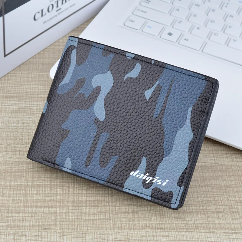 New Men's Wallet Ultrathin PU Storage Wallet Fashion Camo Horizontal Soft Leather Large Capacity Multi Card Wallet Hot Sale