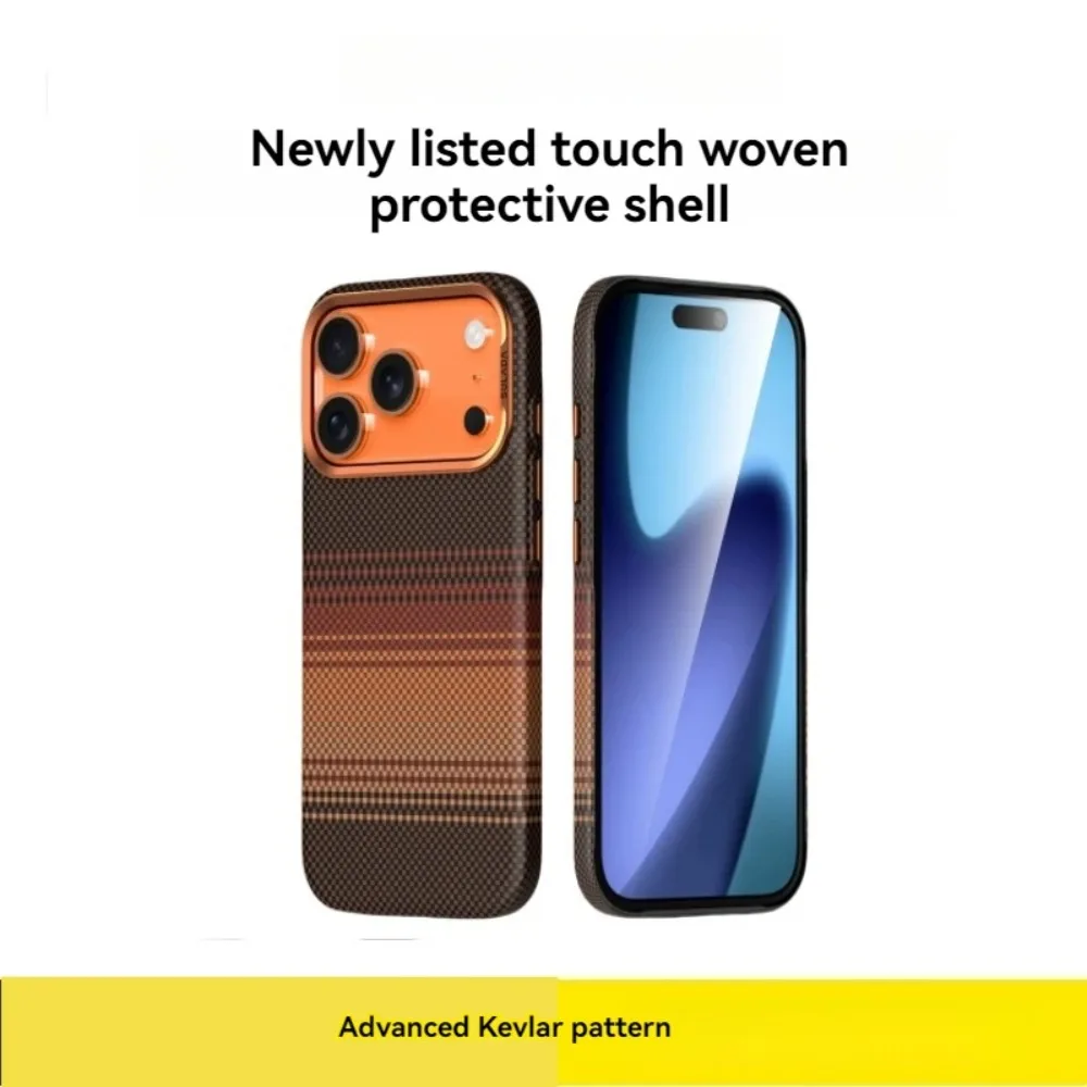 

Кожаный магнитный чехол для телефона с текстурой углеродного волокна для iPhone 17 Pro Max 16 Pro Max, ультратонкий матовый защитный чехол с защитой от падения, принципиально