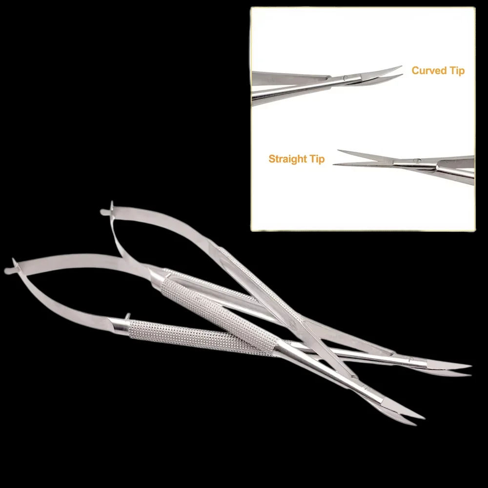 

Изогнутые/прямые офтальмологические стоматологические ножницы для короновы Micro Castroviejo, ручной инструмент, офтальмологический инструмент из нержавеющей стали, инструмент