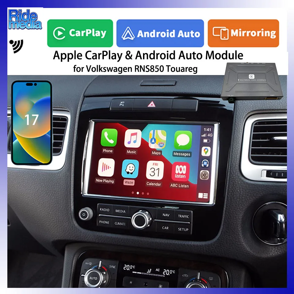 RideMedia 2026 Newly AI-Powered CarPlay Upgrade Solution for Volkswagen Touareg Magotan Sharan RNS850 System