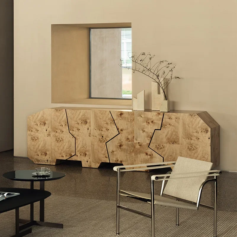 Minimalist solid wood dining side cabinet Living room wall locker Locker