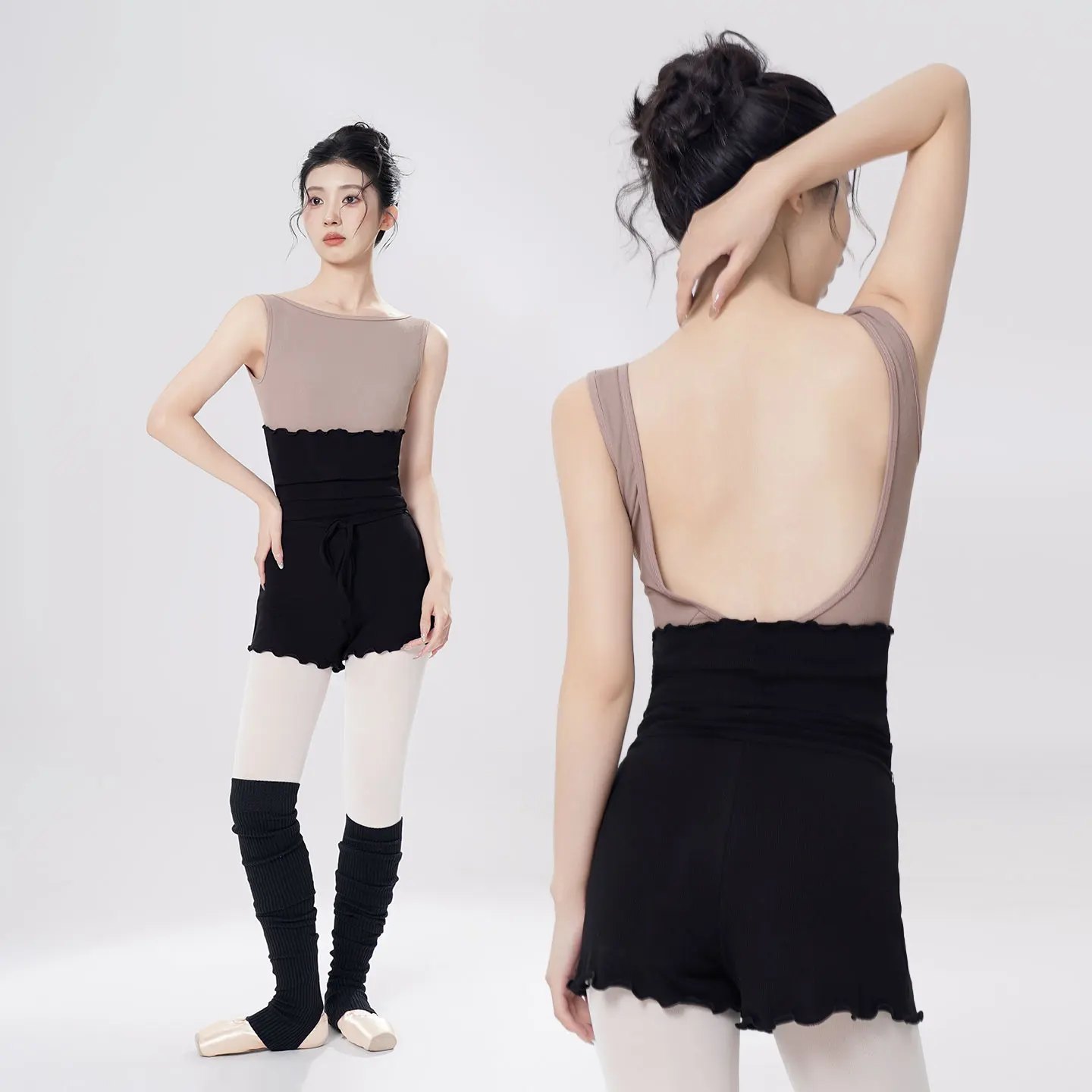 امرأة محبوك الرقص السراويل الخصر دعم الباليه السراويل اليوغا السراويل التدريب الرياضة الرقص السراويل اللياقة البدنية الركض الجري سراويل قصيرة #2