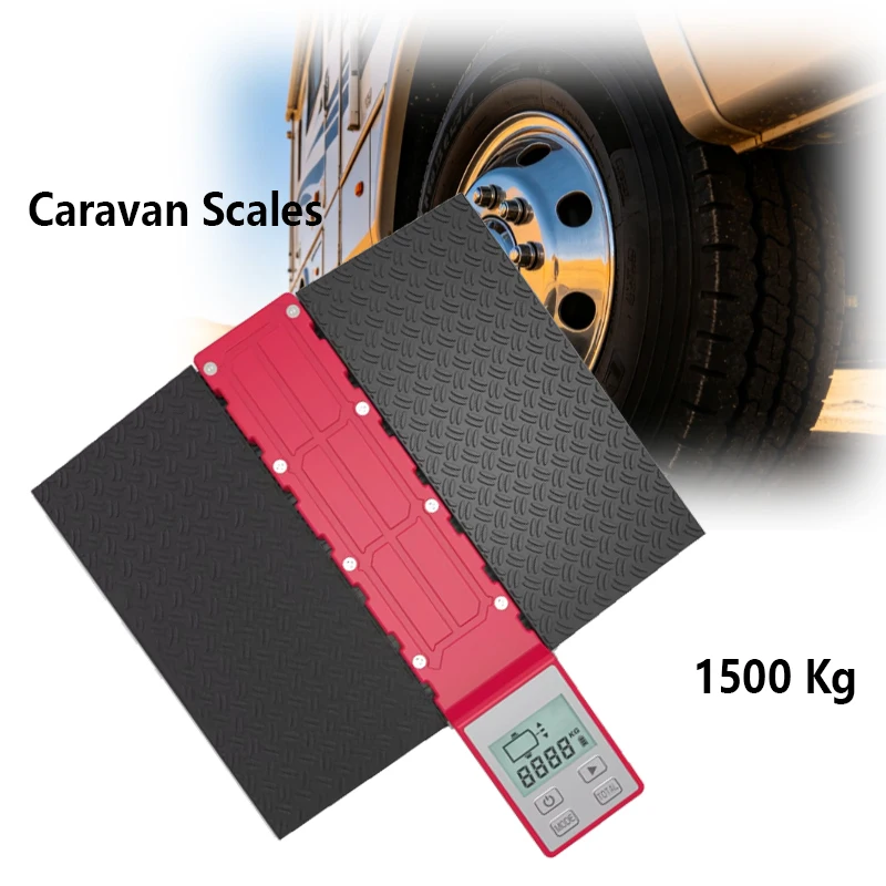 Portable Axis Scale 1500KG Vehicle Scales Safe Weighing with Ramp for Caravan Motorhome Camping