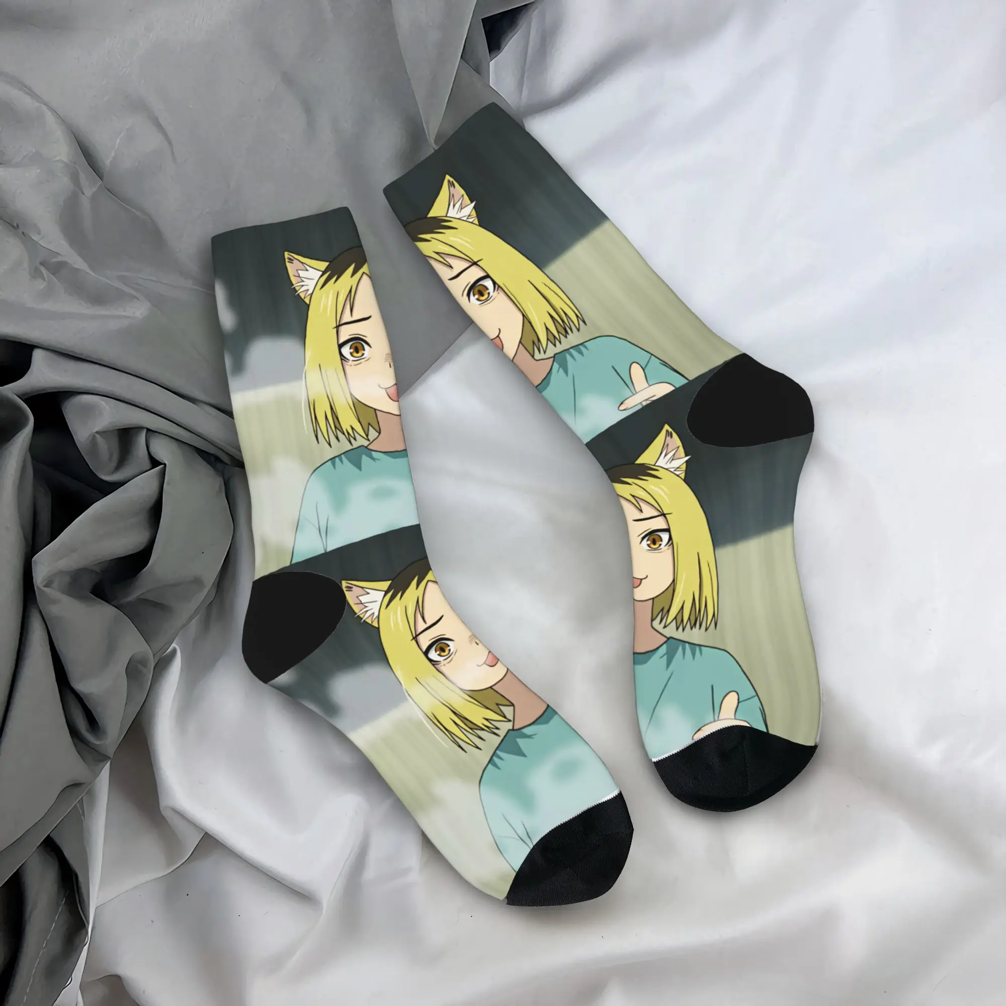 Men Socks C-Chainsmoker Cats  Stockings Anti Slip Soft Breathable Socks Spring Funny Design Climbing Socks