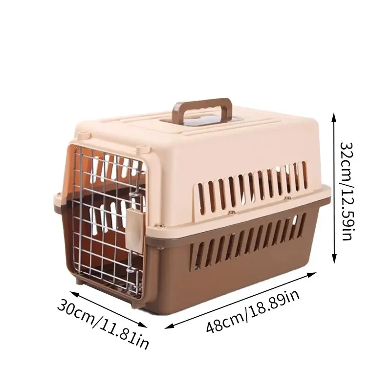 Small Cat And Dog Portable Pet Transport Cage - Indoor And Outdoor Articulated Roof Air Travel And Home Cages, Car/Sea Kennels 4