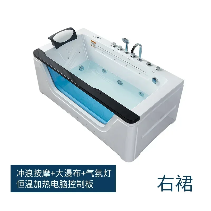 Double Deluxe Waterfall Jacuzzi Acrylic Hotel Home Heated Bath