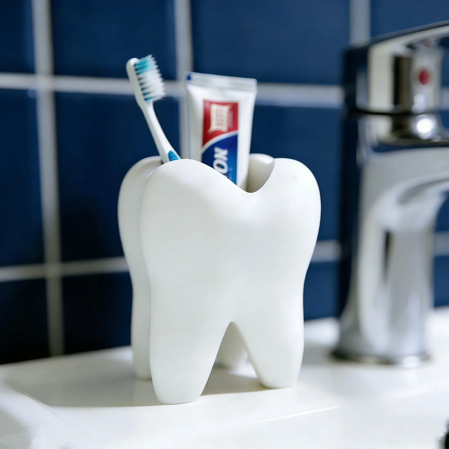 3D Printed Tooth Shaped Organizer Holder for Toothbrush Makeup Pen Bathroom Desktop Decor Unique Home Decoration Storage Shelves