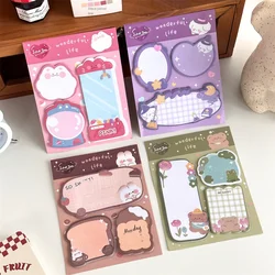 Kawaii Cartoon Strawberry Rabbit Bear Sticky Notes Memo Pad Cute Message N Times Sticky Office Stationery Supply Journal Planner