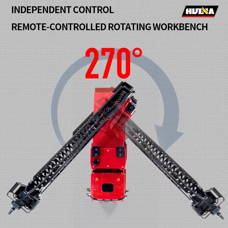 Huina 1361 1:18 caminhão de bombeiros com controle remoto 9ch simulação de liga brinquedo elétrico rc com função de spray de água para adultos/crianças