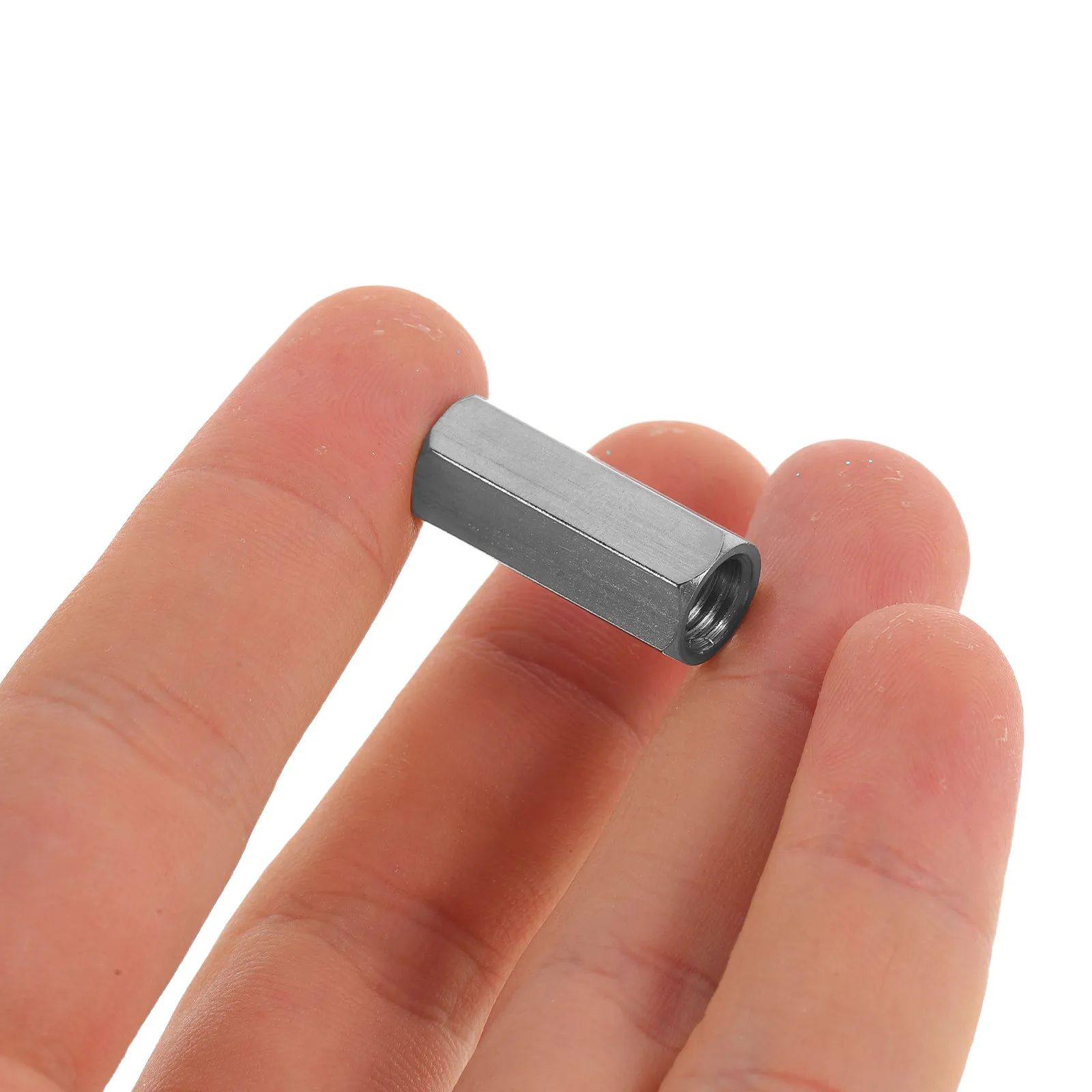 6Pcs M8 Threaded Rod Coupler Hexagonal Stainless Steel 25Mm Long Nut Mechanical Coupling Fastener Metric Hex Coupling Nut