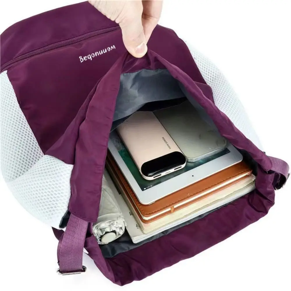 Fashion Oxford Drawstring Backpack Casual Lightweight Sports Gym Bag Shoes Compartment Dry and Wet Separation Fitness Bag Women