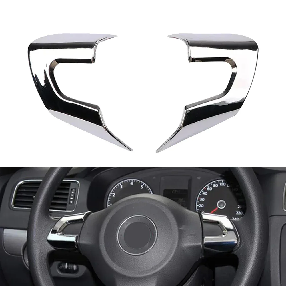 Chrom Auto Lenkrad Aufkleber Abdeckung Pailletten Trim Für Golf 6 MK6 MK5 Lenkrad Pailletten Patch Für Volkswagen Für Polo