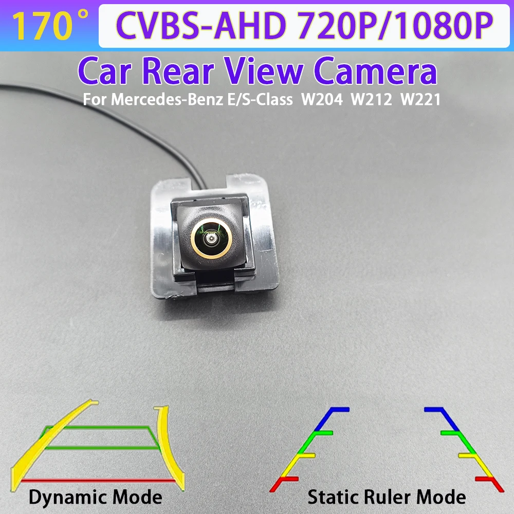 170-Grad-AHD-1080P-Rückfahrkamera für Mercedes-Benz E/S-Klasse W204 W212 W221 mit Spur-/Linienanzeige CVBS AHD 720P NTSC PAL