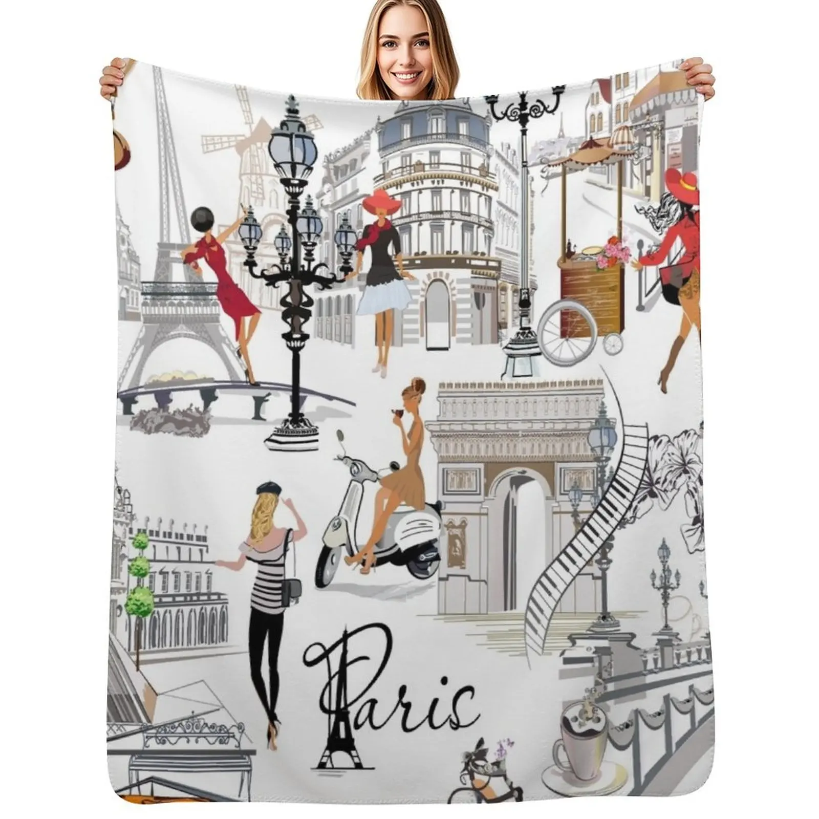 Travel to Paris Throw Blanket Sofa Beautifuls Bed Fashionable sofa bed valentine gift ideas blankets ands Blankets