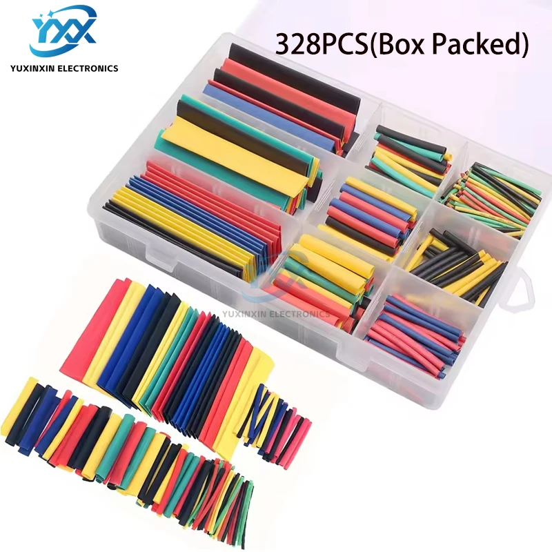 328PCS Heat Shrink Tubing Kit Colored Assortment Box Wire Cable Insulation Sleeve for Charger Data Line Repair