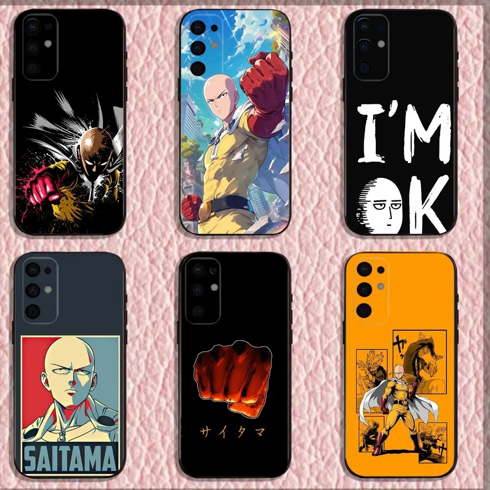 One P-Punch Man Saitama Phone Case For Samsung S25,S24,S21,S22,S23,S30,Ultra,S20,Plus,Fe,Lite,Note,10,9,5G Black Cover