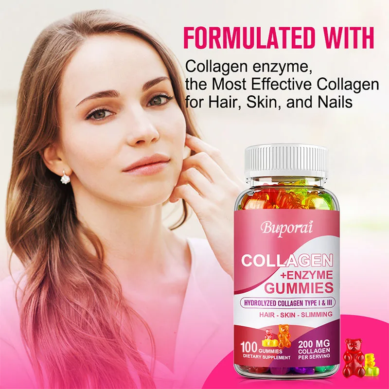 

Collagen Enzyme Gummies Helps Support Joint Cartilage, Collagen Production and Digestive & Immune Health, Support Weight Loss