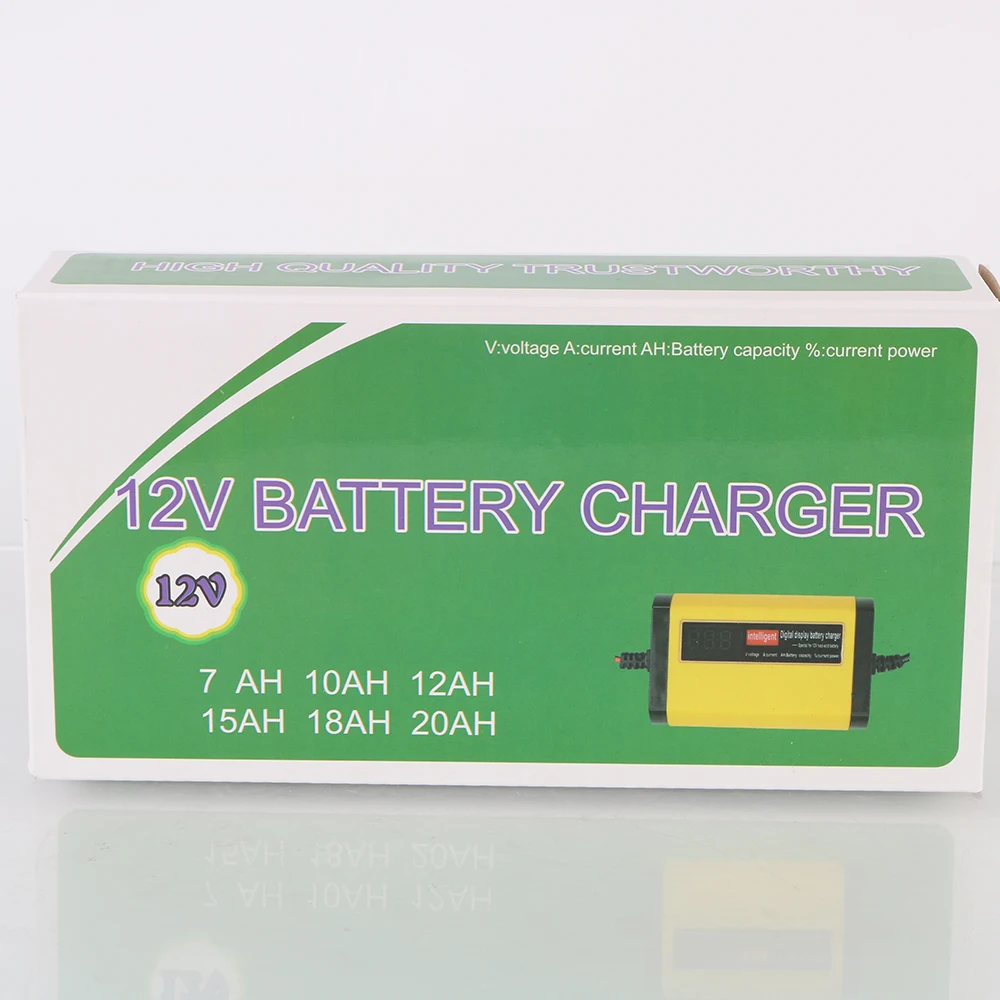 Full Automatic Car Battery Charger 12V 2A Intelligent Fast Power Charging 3 Stages Lead Acid AGM GEL Battery-chargers US EU Plug
