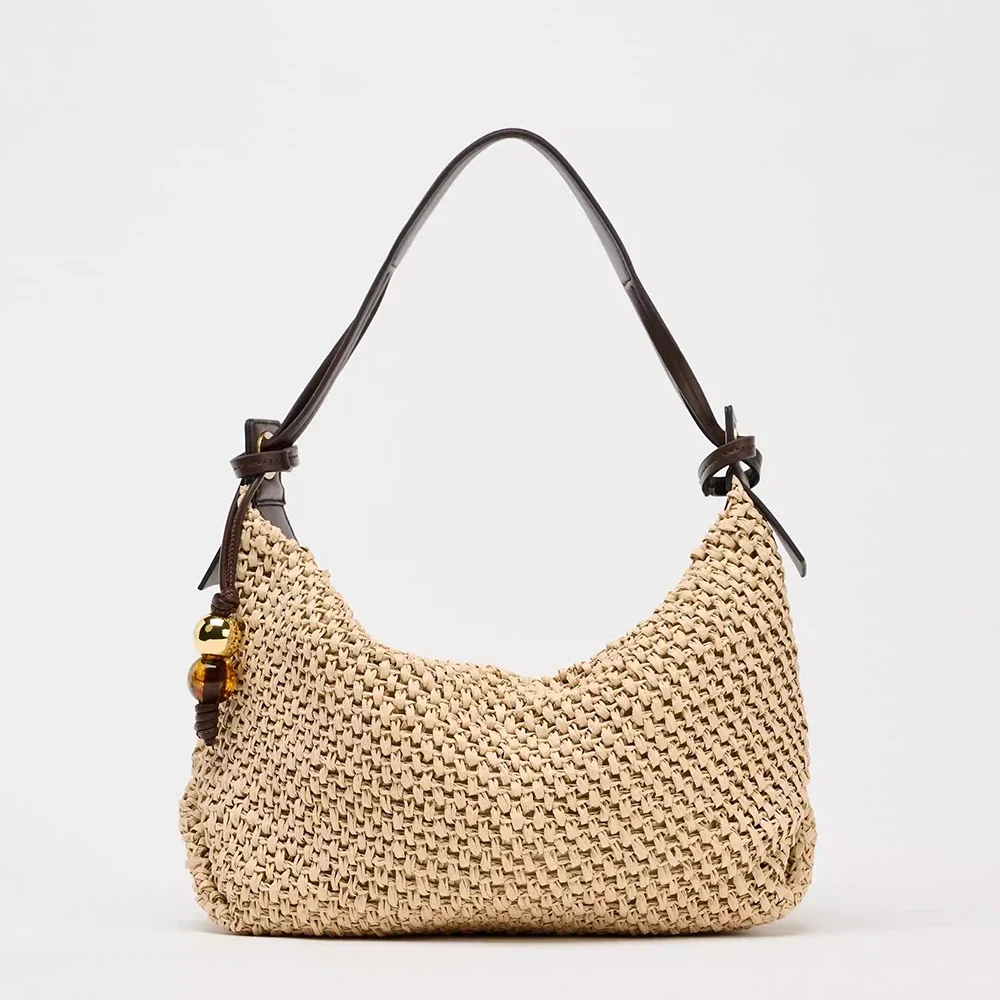 

Fashion Woven Straw Bag Summer Travel Beach Bags for Women Handbag Bohemian High Quality Shoulder Bag 2025 NEW Vacation Purses
