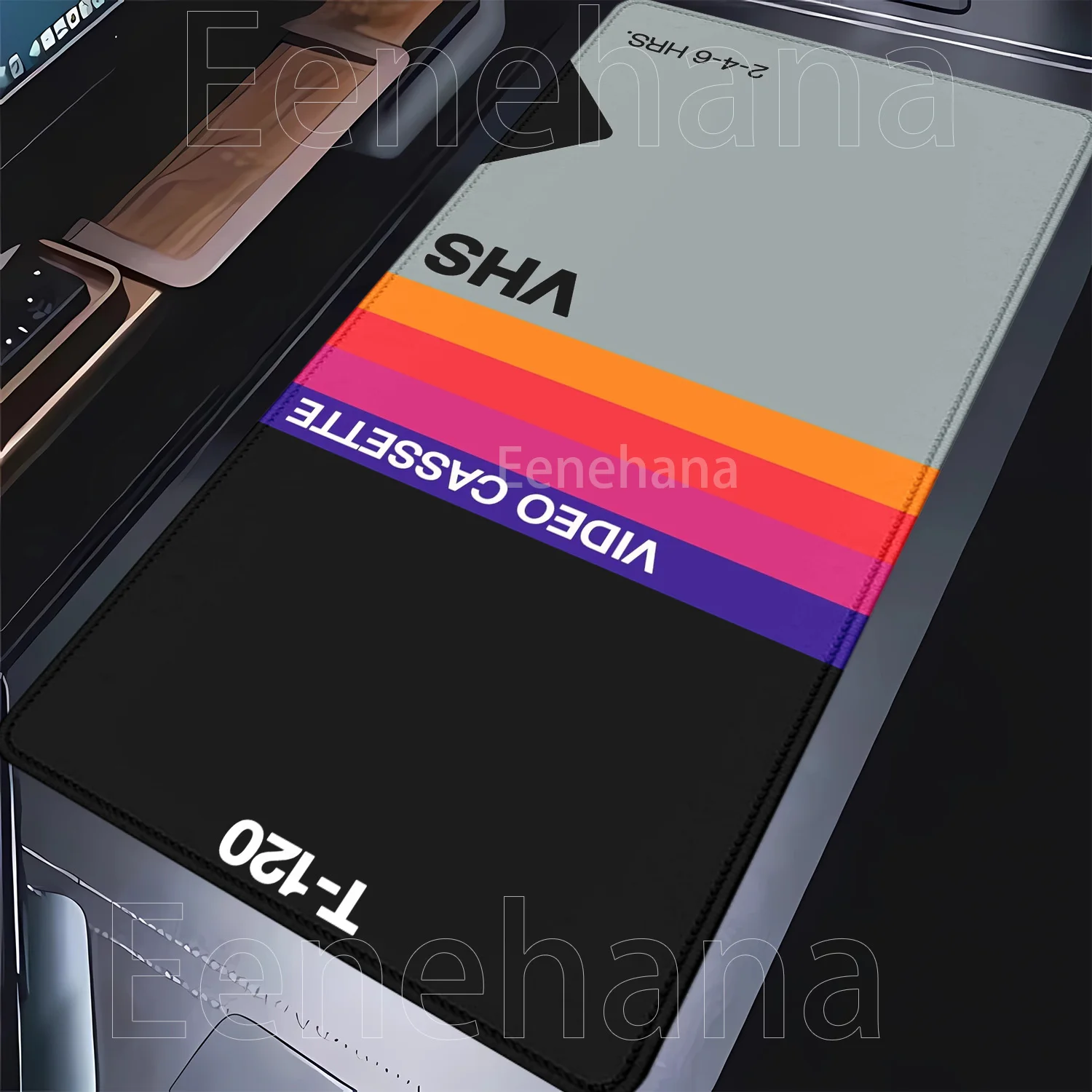 XXL Mauspad 90x40cm Retro VHS-Stil Computer Großes Mauspad Rutschfeste Gamer-Tastaturunterlage Kunstdesign HD Schreibtischunterlage Teppich