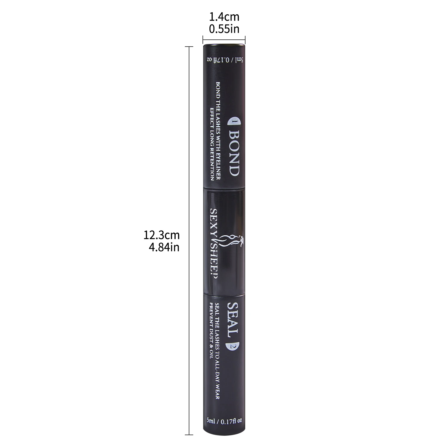 3/2/1pcs Lash Bond and Seal Eyelash Glue for Lash Clusters Super Strong Hold Black Eyelash Glue Makeup Tool(5ml+5ml)