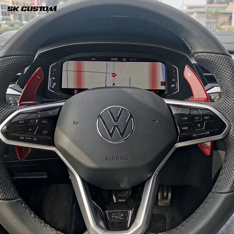 SK CUSTOM para Volkswagen Golf 8 MK8 GTI R Line, paleta de volante de fibra de carbono para coche, extensión de palas de cambios, modificaciones