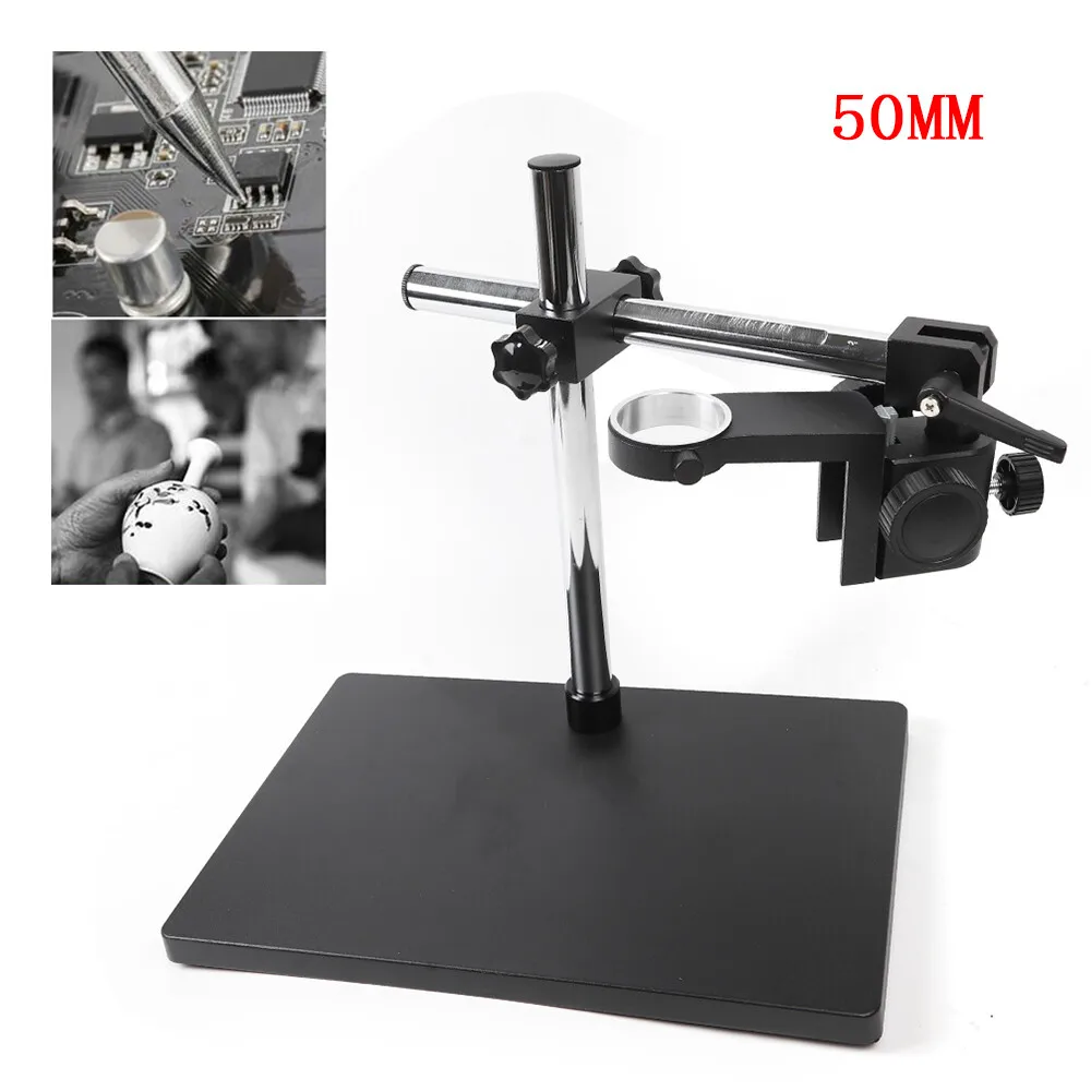 

Adjustable Microscope Boom Stand, Lab Heavy Duty Large Stereo Arm Table Stand Holder, Focusing Racking 50mm