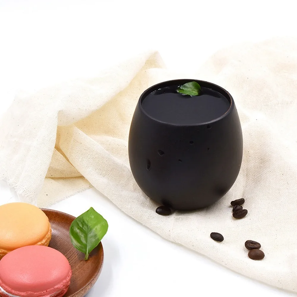 Easy To Grip 250ml Tea Cup Polished Solid Wide Belly Mug Wood Wide Cup Opening Drinking Cup Drink Container