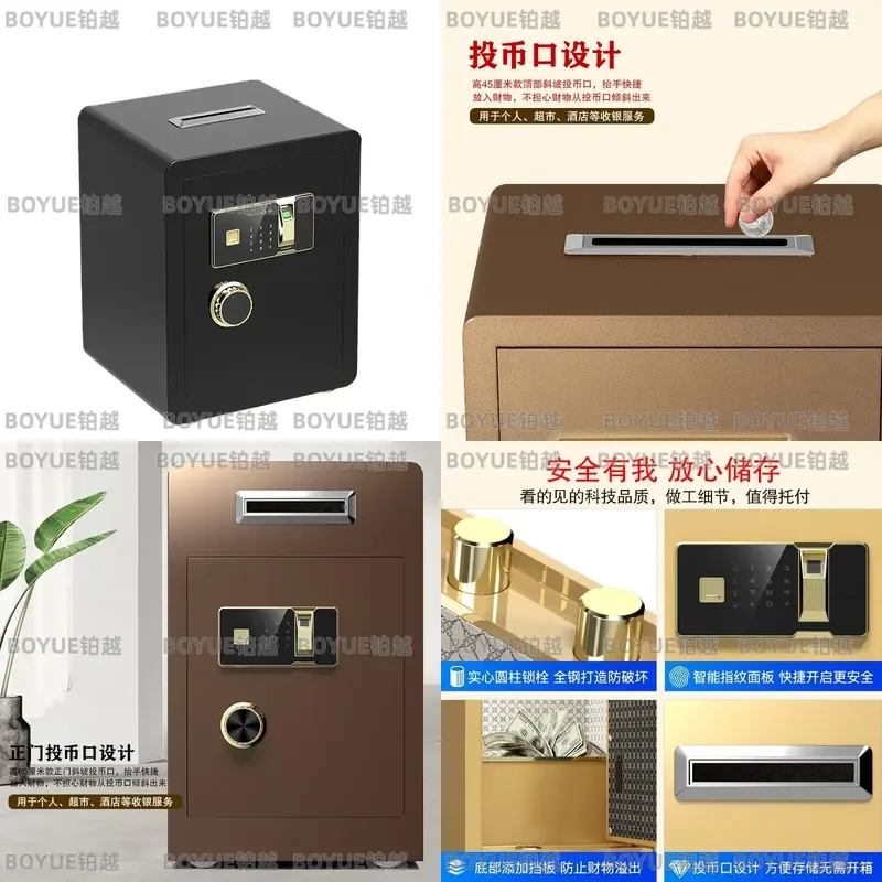 Mini Coin Pot Safe with Alarm Fireproof Anti Theft Security Box for Home Small Money Storage Container Hidden Cash Vault