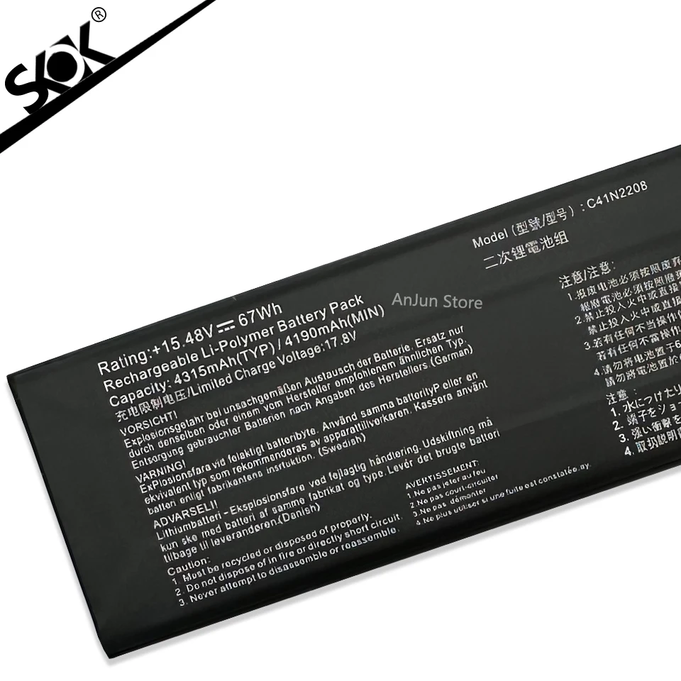 Baterai Laptop 15.48V C41N2208 untuk ASUS ROG ALLY Gaming Seri Genggam RC71L/PC71L Memperluas Kapasitas Tinggi Peningkatan Mod 74Wh