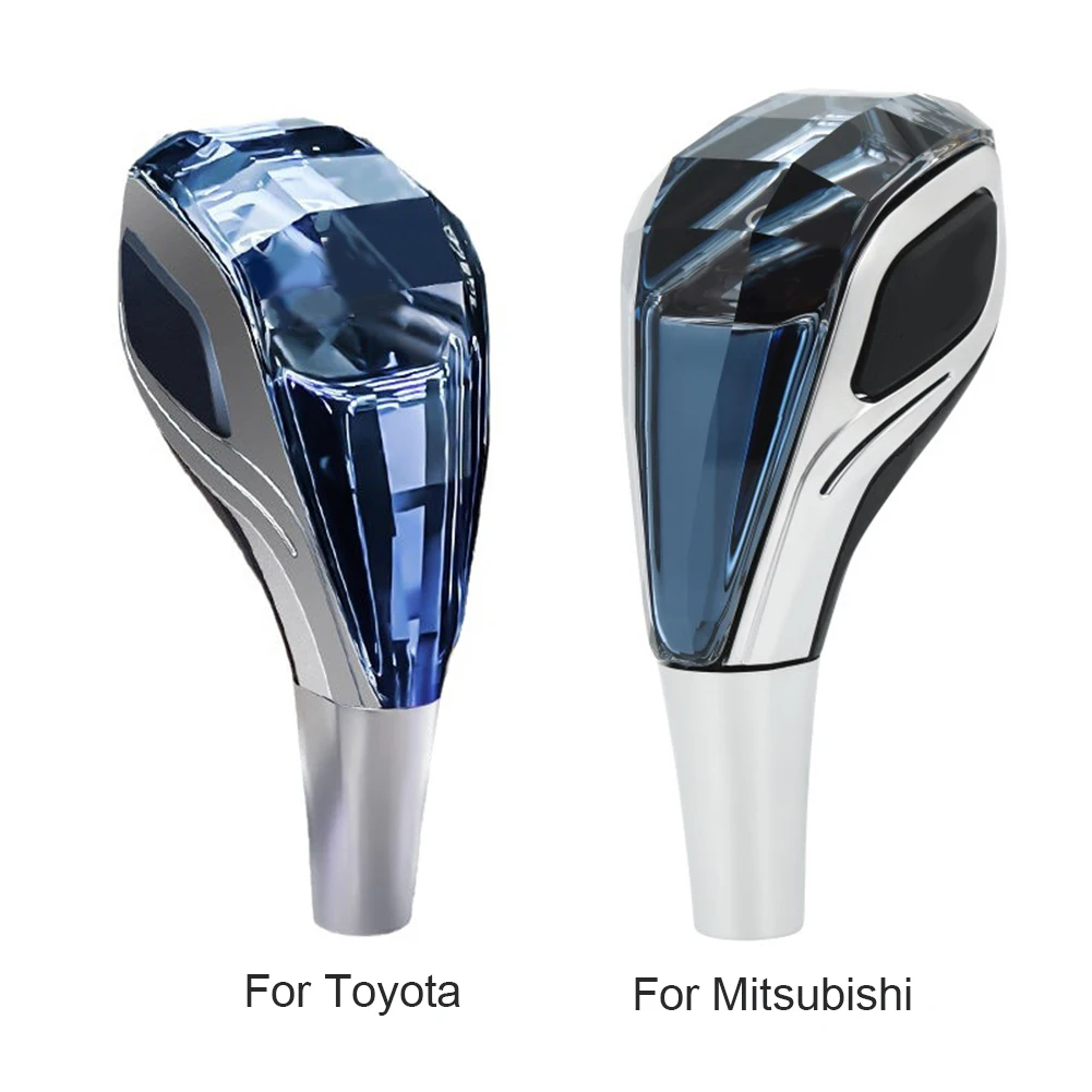 Touch Activated Crystal Cut Shift Knobs with 7 Colors Crystal Handles Crystal Gear Shift Knob Compatible with Most Cars