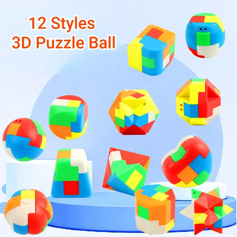 1pcs 3D Puzzle Assembling Ball Education Toys Children Gift 12 Styles Creative Plastic Mini Multi-color Ball Puzzle Toy