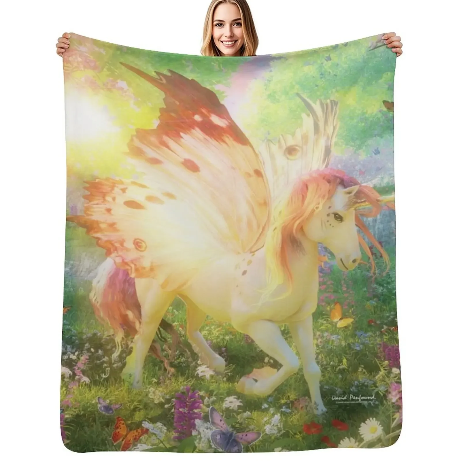 

Unicorn Butterfly Throw Blanket Stuffeds Sleeping Bag Kid'S Blanket