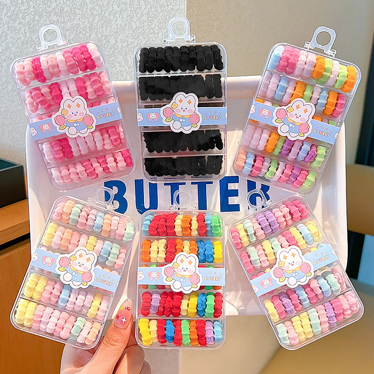 

50 шт./кор., детские резинки с резьбой, высокая эластичность, резинки для волос на большой палец, красочные держатели для хвоста, веревки, детские аксессуары для волос