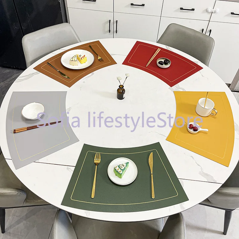 1PCS Silicone Placemat Round Table Tableware Coaster Mat Fan Individual Dinner Table Heat Insulation Mat Tablecloth Decoration